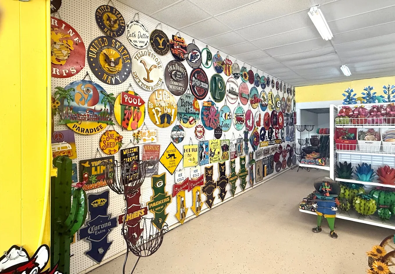Unique metal wall art and decorative signs for home and outdoor spaces
